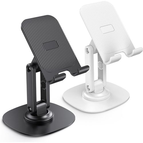 2 Pices Support Tlphone,Rglable Support Telephone Bureau,Support Tlphone Portable Rotatif  360 Et Pliable,Compatible Avec Tous Les Tlphones Portables Intelligents Noir Et Blanc