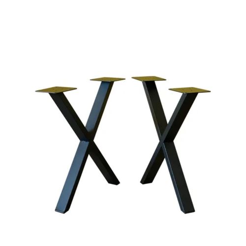 2 Pieds De Table En X Mtal, Dimensions 40x37 Cm, Couleur Noir Table Basse Ou Banc