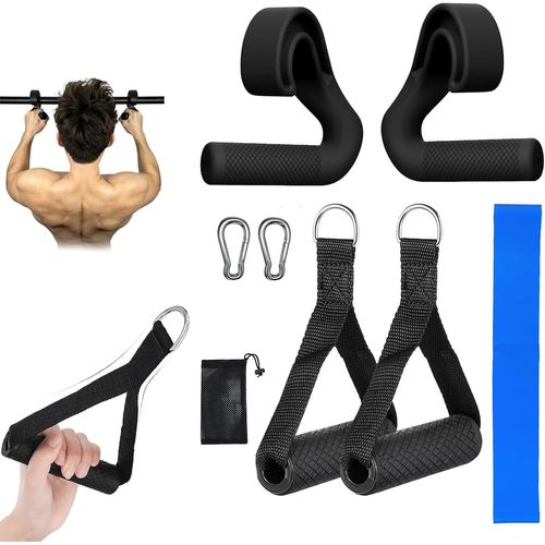 2 Poignes De Traction Et 2 Poignes  Une Main, Poignes Pour Bandes De Rsistance Ensemble De Fixation De Poigne Pour Poignes De Gym  Cble Et Barres De Traction  45 Degrs Pour Sport