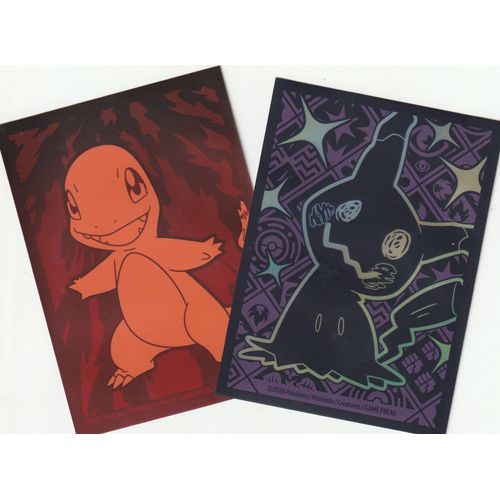 2 Protges Cartes Pokmon Sleeves - Mimiqui/Salamche