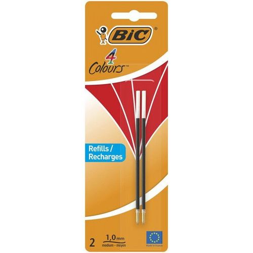 2 Recharges Pour Stylo  Bille 4 Couleurs - Bic - Rouge