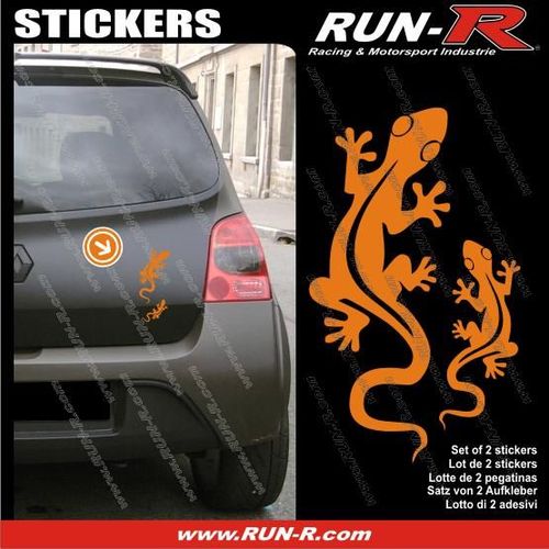 2 Stickers Salamandre 17 Cm - Orange