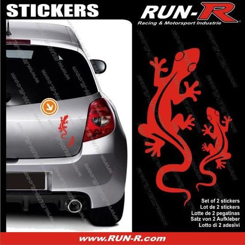 2 Stickers Salamandre 17 Cm - Rouge
