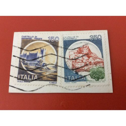 2 Timbres Oblitrs DItalie, Anne 1980