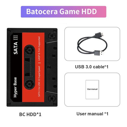 2 To - Batocere Game Hdd - Disque Dur De Jeu Portable Linux35, 500 Go/2 To, Avec Plus De 52000 Jeux, Pour Ps3/Ps2/Wiiu/Wii/Macloser/Ss, Pour Pc Et Ordinateur Portable