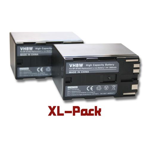 2 x batterie Li-Ion 3900mAh (7.4 V) pour Canon EOS C300, XF105, XL2, XM2, XH G1, etc., remplace la batterie type BP-970G, BP-925, BP-955, BP-975.