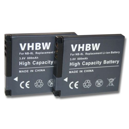 vhbw 2x batterie compatible avec Canon Powershot A2200, A3200 IS, A3300 IS, A3000 IS, A3100 IS, A3150 IS, A3350 IS appareil photo (600mAh, 3,6V)