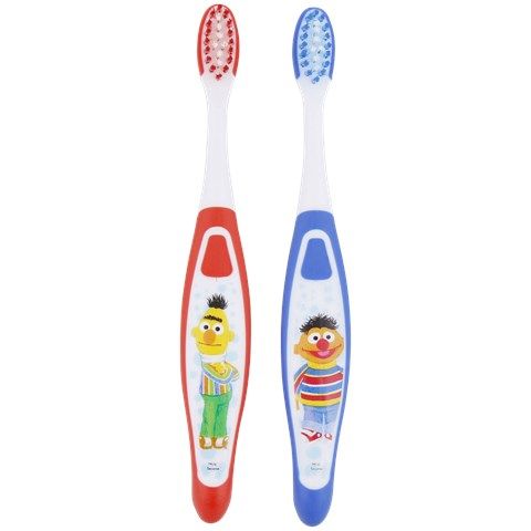 2 X Brosses A Dent Enfant Bebe Douce 2 A 7 Ans Hygiene Des Dents 5 Rue Sesame Street Elmo Ernest Et Bart Rouge Et Bleu Rakuten