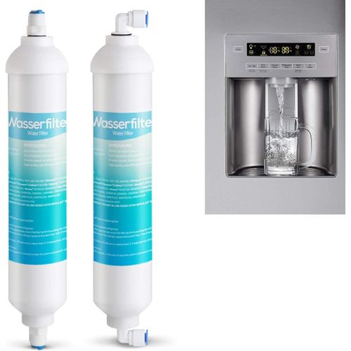 2 X Remplacement De Filtre  Eau De Rfrigrateur,Filtre  Eau Pour Rfrigrateur Avec 4 Pcs Accessoires De Filtre  Eau (Robinet Combin De Type I + L) Pour Lg Aeg Haier Etc.