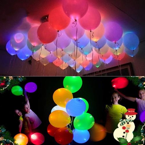 20 Ballons Lumineux  Led, Couleurs MLangEs, Clignotants, DurE De 24 Heures, Pour DCoration De FTe, D'anniversaire Ou De Mariage