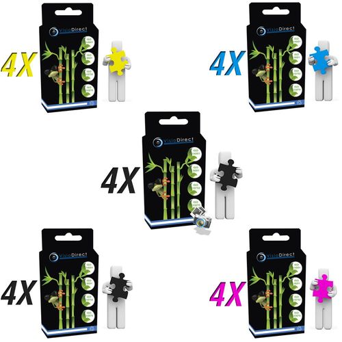 20 Cartouches D'encre Type Lm100bk X8 Noir 500 Pages, Lm100c X4 Cyan Lm100m X4 Magenta Lm100y X4 Jaune 600 Pages, Pour Lexmark Platinum Pro 908