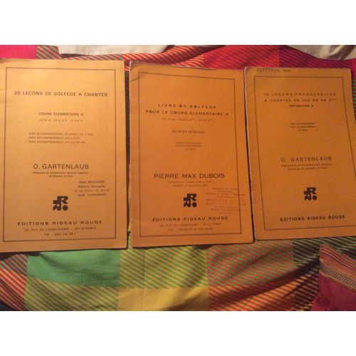20 Leons De Solfge  Chanter Cours lmentaire A  + Livre De Solfge Pour Le Cours lmentaire + Livre 15 Leons Progressives  Chanter En Cl De Fa 4me Prparatoire B 