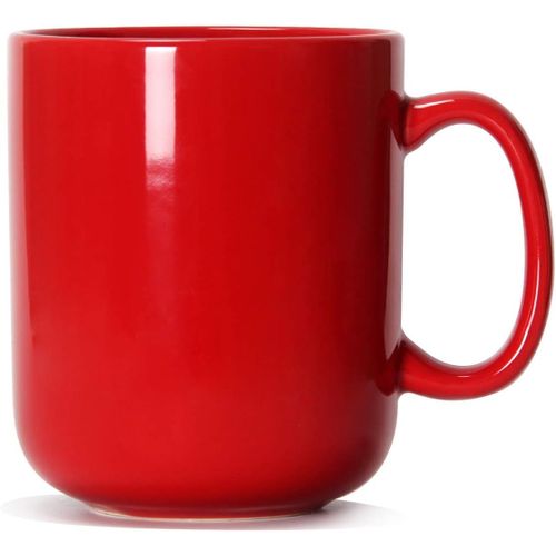 20 Oz/ 600ml Grande Tasse  Caf, M016 Tasse En Cramique Simple Boss Avec Poigne Pour Papa Hommes, Rouge