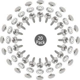 Lot de 20 boutons pression à visser en acier inoxydable – Lot de 3