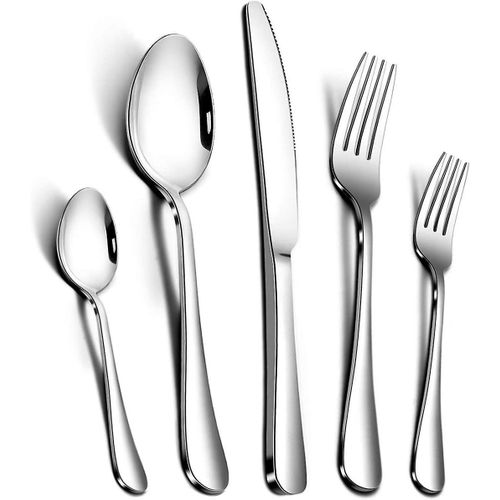 20 Pices Ensemble De Couverts En Acier Inoxydable Ensemble De Couverts Vaisselle Vaisselle Couteau Fourchette Cuillre, Service Pour 4