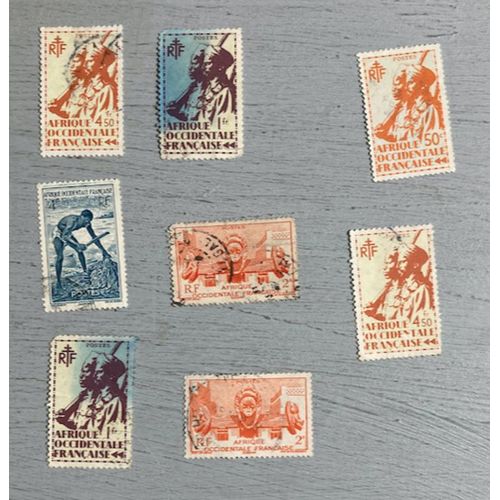 20 Timbres Oblitrs De L' Afrique Occidentale Franaise (Avec Doublons) (Mauritanie-Sngal-Gunie-Soudan-Niger-Dahomey) + 1 Timbre Aof (Soudan) Sur Coin D'enveloppe, Accompagne D'un Timbre 0,70 ?