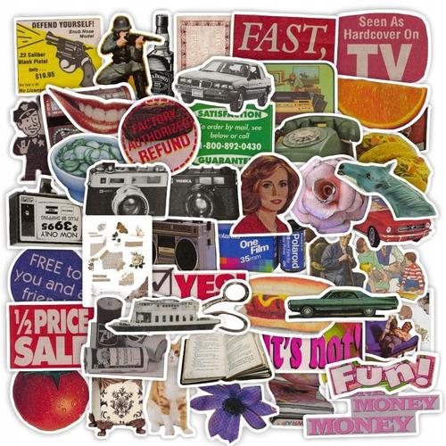 200 Autocollants De Style LittRaire AmRicain RTro,Aesthetic Couleurs Stickers, ImpermAble Vinyle Autocollant Pour Telephone Ordinateur Portable Macbook Scrapbooking