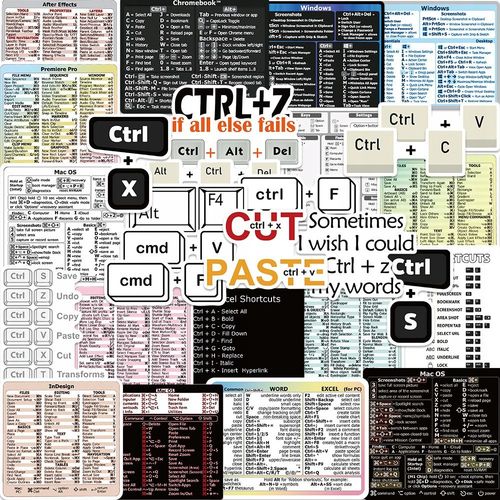 200 Pcs Autocollants De Raccourcis Informatiques Excel Word Gr Autocollants De Sport Pour Enfants, Autocollants De Sport Pour Bouteilles D'eau, Autocollants De Bouteilles D'eau Impermables