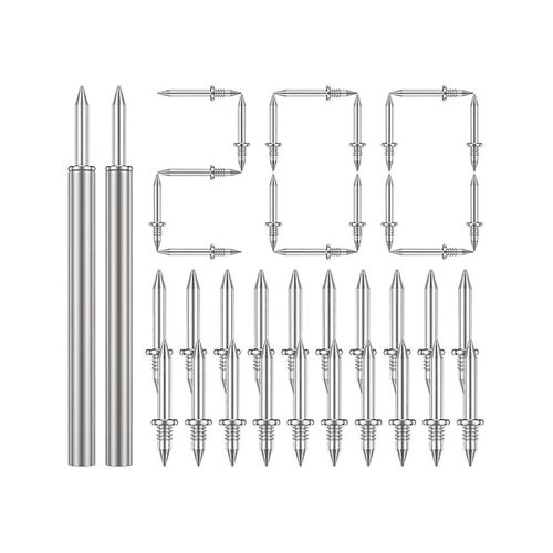 200 Pcs Double-Head Plinthe Fil Sans Couture Nail, Antirouille Aucune Trace Plinthe Filetage Vis Ensemble Avec 2 Tiges, Avec Clou