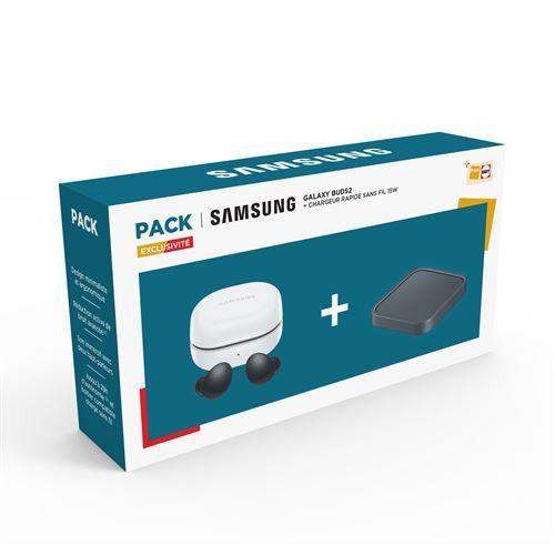 Pack Ecouteurs sans fil Samsung Galaxy BUDS2 Avec Réducteur de Bruit Bluetooth Gris Graphite + Chargeur Sans FIL Rapide 15 Watt