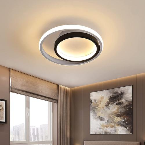 Plafonnier LED rond en métal acrylique pour salon chambre à coucher taille  S/M