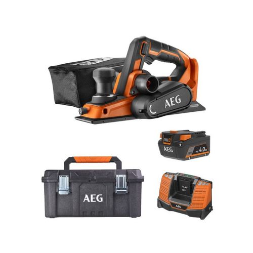 Pack AEG 18V - Rabot Brushless 82mm - Batterie 4.0 Ah - Chargeur - Caisse de rangement