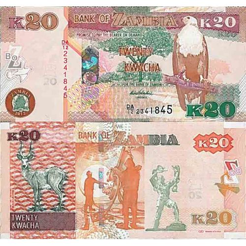Billet De Banque Collection Zambie - Pk N° 52 - 20 Kwacha