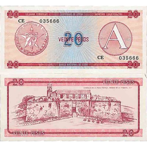 Billet De Banque Collection Cuba - Pk N° 5fx - 20 Pesos