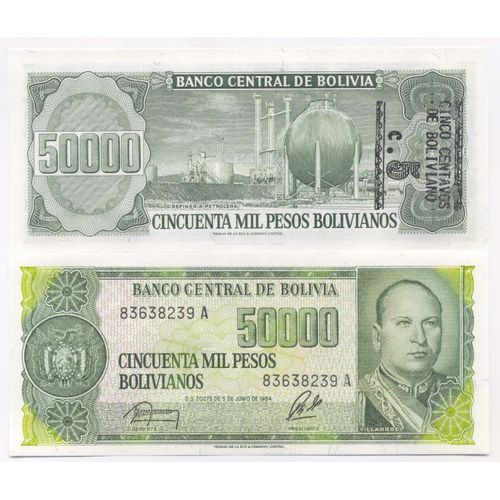 Billets De Banque Bolivie Pk N° 196 - 50000 Pesos