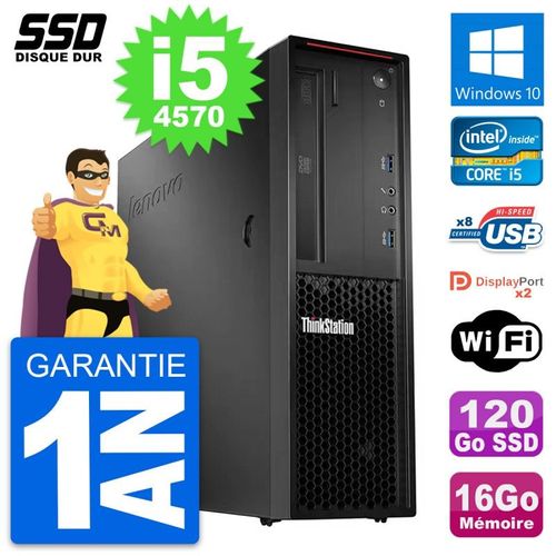 PC Lenovo ThinkStation P300 SFF Intel i5-4570 RAM 16Go SSD 120Go Windows 10 Wifi