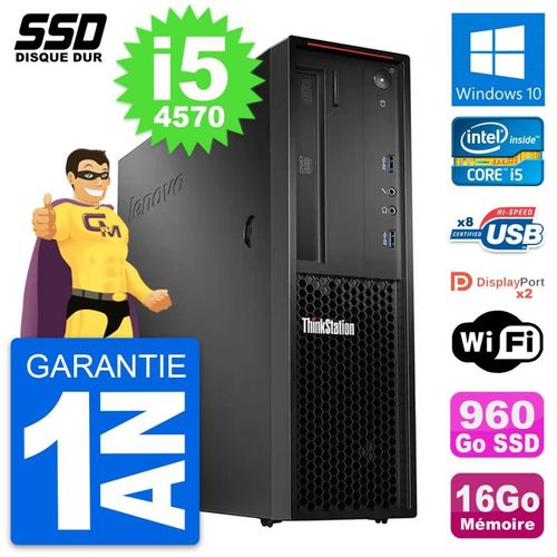 PC Lenovo ThinkStation P300 SFF Intel i5-4570 RAM 16Go SSD 960Go Windows 10 Wifi