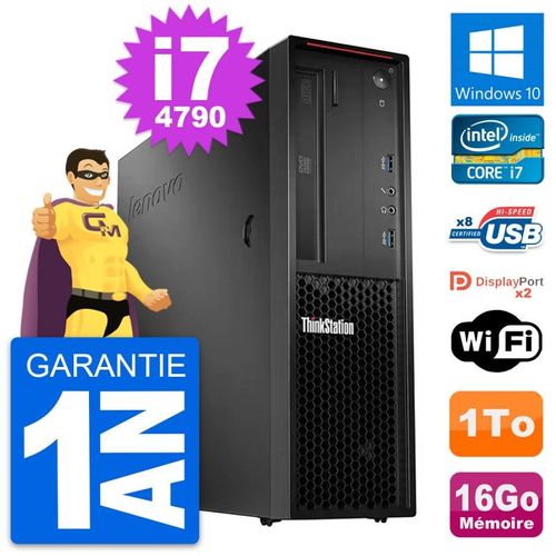 PC Lenovo ThinkStation P300 SFF Core i7-4790 RAM 16Go Disque 1To Windows 10 Wifi