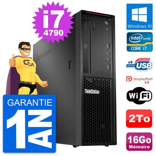 PC Lenovo ThinkStation P300 SFF Core i7-4790 RAM 16Go Disque 2To Windows 10 Wifi