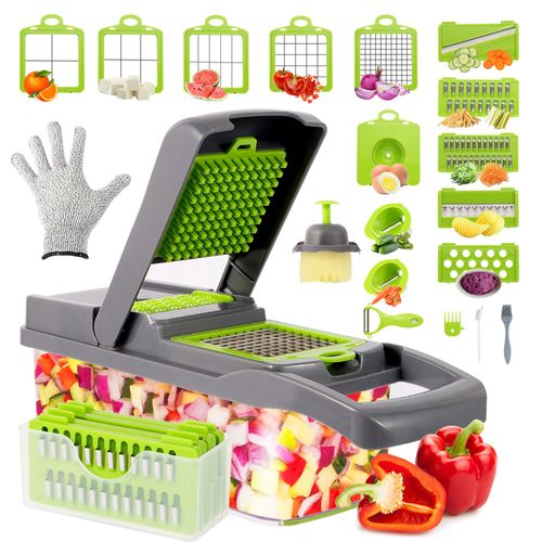 Nuo Desire 26 En 1 Multifonction Coupe Légume Avec 8 Lame En Acier Inoxydable Séparateur Filtre Pour Oignons Carotte Pomme