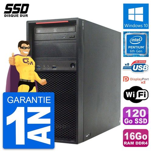 PC Tour Lenovo ThinkStation P310 Intel G4400 RAM 16Go SSD 120Go Windows 10 Wifi