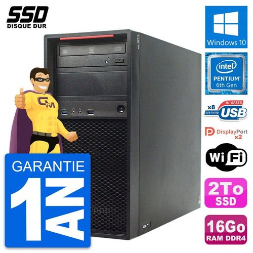 PC Tour Lenovo ThinkStation P310 Pentium G4400 RAM 16Go SSD 2To Windows 10 Wifi