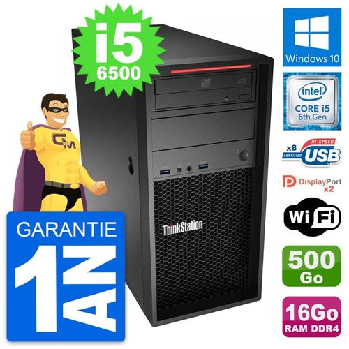 PC Tour Lenovo ThinkStation P310 i5-6500 RAM 16Go Disque 500Go Windows 10 Wifi