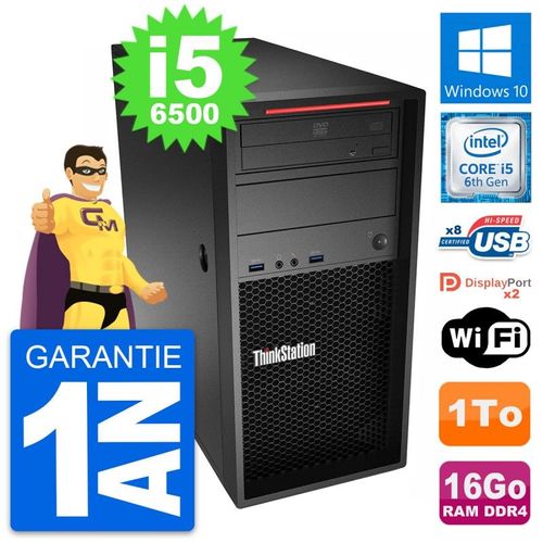 PC Tour Lenovo ThinkStation P310 i5-6500 RAM 16Go Disque Dur 1To Windows 10 Wifi