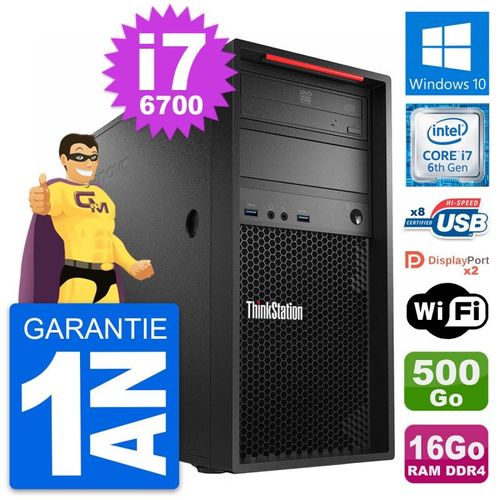 PC Tour Lenovo ThinkStation P310 i7-6700 RAM 16Go Disque 500Go Windows 10 Wifi