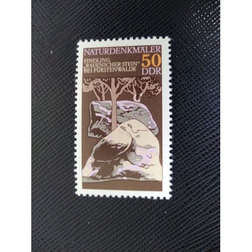 Timbre Allemagne / Rda Yt 1883 Taupe Rugueuse De Pierre 1977 ( 140306 )
