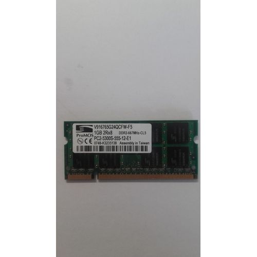 Mémoire ProMOS V916765G24QCFW-F5 - PC2-5300S - DDR2 1Go à 667MHz.