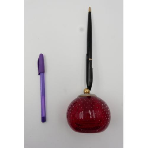 Stylo A Pompe Encre Parker Sur Boule Sulfure Parker Annee 50-60 - Porte Plume Dim 7.5cm Ht25 Cm