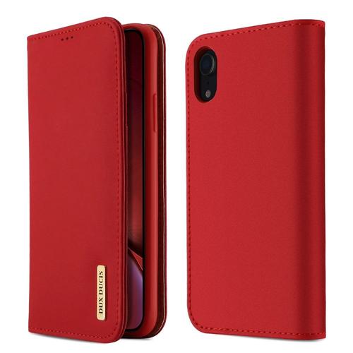 Etui Folio Iphone Xr Dux-Ducis Série Wish Cuir Rouge