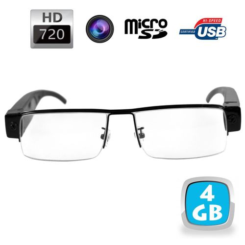 Lunettes De Vue Camera Espion Hd 720p Dv Micro Sd 4go Demi Lune Mini Video Neuf Yonis 