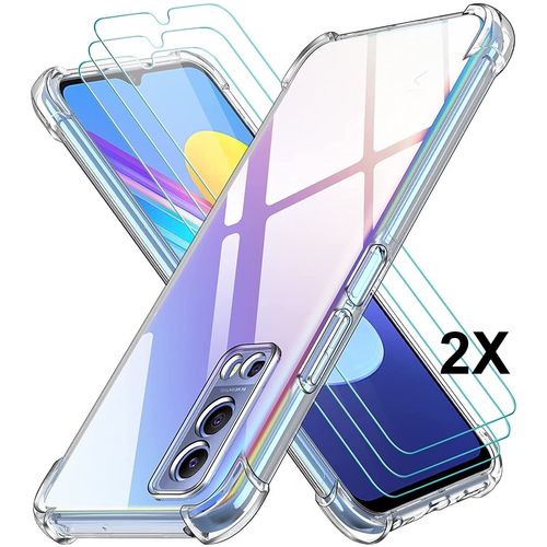 Coque Vivo Y52 5g Y72 5g + 2 Vitre Verre Trempé Housse Etui Silicone Transparent