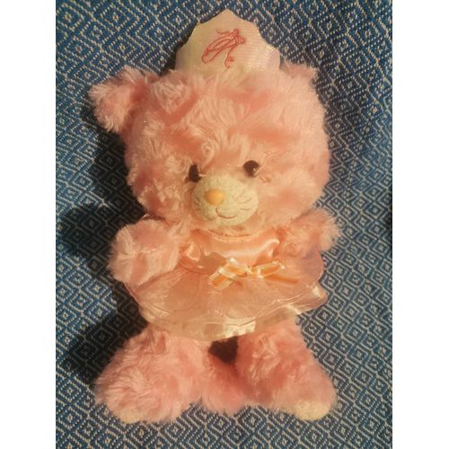Doudou Peluche Chat Rose Milly Couronne Robe Tulle Aurora
