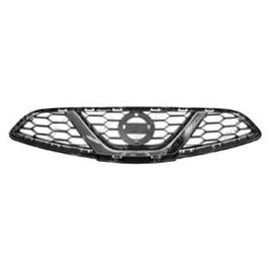 Grille De Calandre Supérieure Pour Nissan Micra Iv (K13) Ph.2, 2013-2018 Noire & Chromée (Sans Logo)