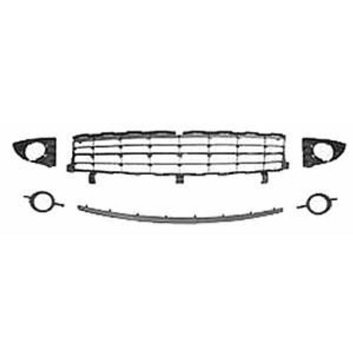 Grilles De Calandre Inférieures Pour Renault Scenic Ii Phase 2, 2006-2009, Kit Pare Chocs Avant