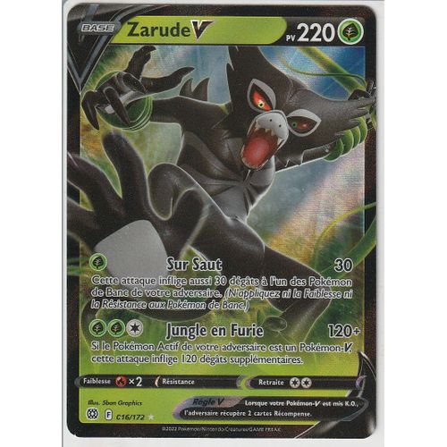 Carte Pokemon - Zarude V - 016/172 - Ultra-Rare - Épée Et Bouclier 9 - Stars Etincelantes - Eb9 -Vf