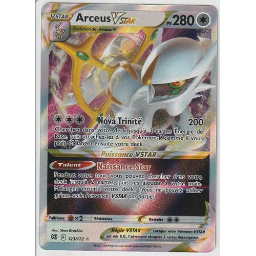 Carte Pokemon - Arceus Vstar - 123/172 - Ultra-Rare En Full Art - Épée Et Bouclier 9 - Stars Etincelantes - Eb9 -Vf